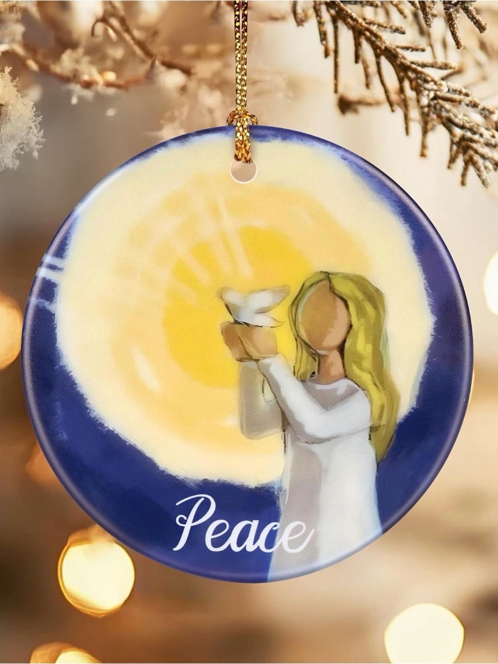 ✴️New✴️Peace Ceramic Holiday Ornament (2/$12)